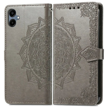For Samsung Galaxy A06 Case Mandala Embossed Design Leather Wallet Phone Cover