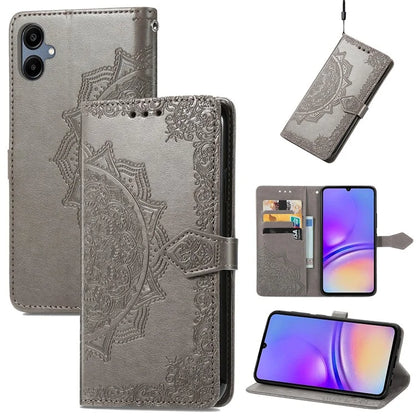 For Samsung Galaxy A06 Case Mandala Embossed Design Leather Wallet Phone Cover