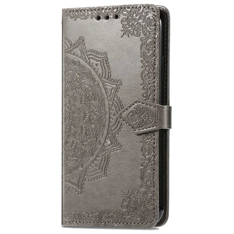 For Samsung Galaxy A06 Case Mandala Embossed Design Leather Wallet Phone Cover