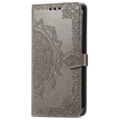 For Samsung Galaxy A06 Case Mandala Embossed Design Leather Wallet Phone Cover