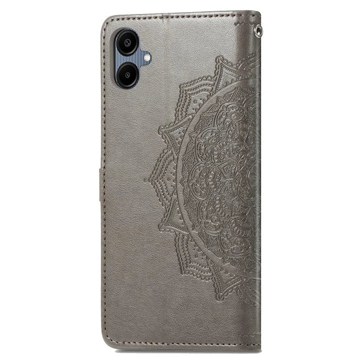 For Samsung Galaxy A06 Case Mandala Embossed Design Leather Wallet Phone Cover
