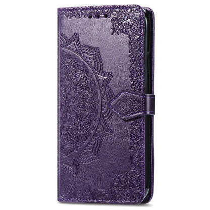 For Samsung Galaxy A06 Case Mandala Embossed Design Leather Wallet Phone Cover
