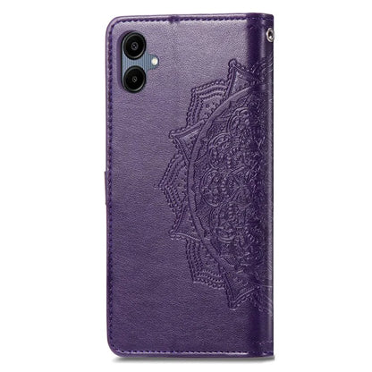 For Samsung Galaxy A06 Case Mandala Embossed Design Leather Wallet Phone Cover
