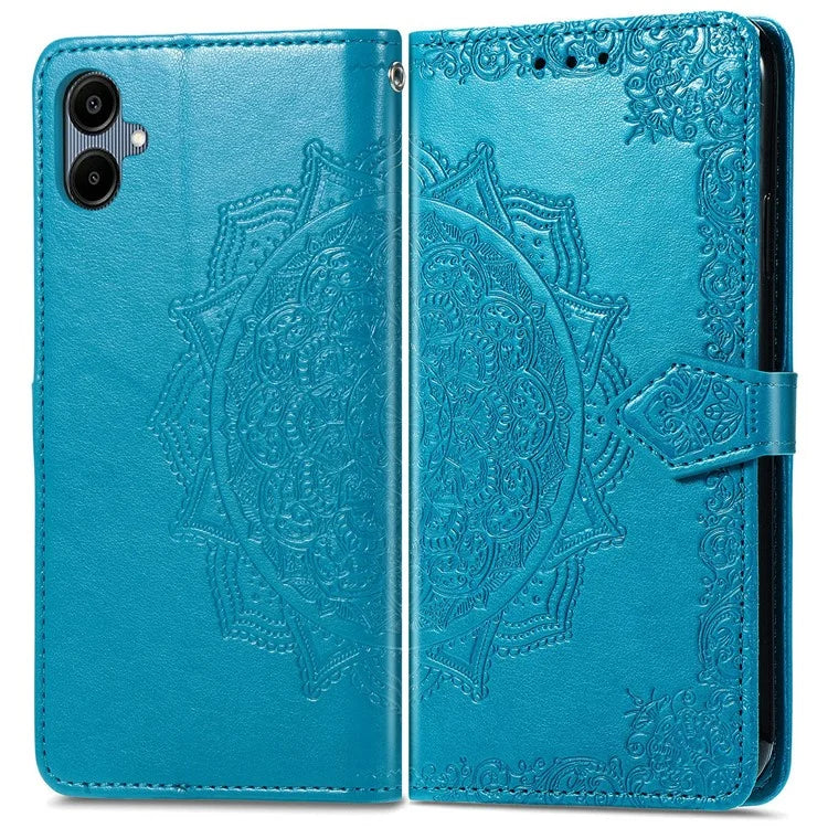 For Samsung Galaxy A06 Case Mandala Embossed Design Leather Wallet Phone Cover