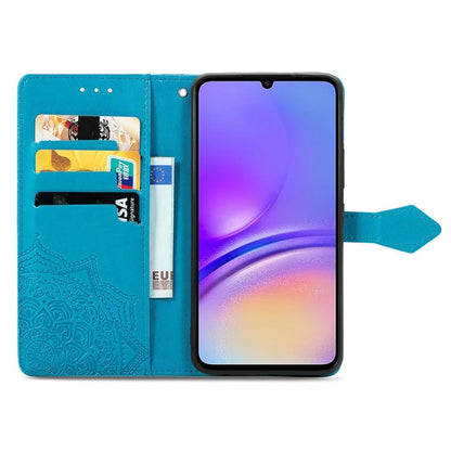 For Samsung Galaxy A06 Case Mandala Embossed Design Leather Wallet Phone Cover