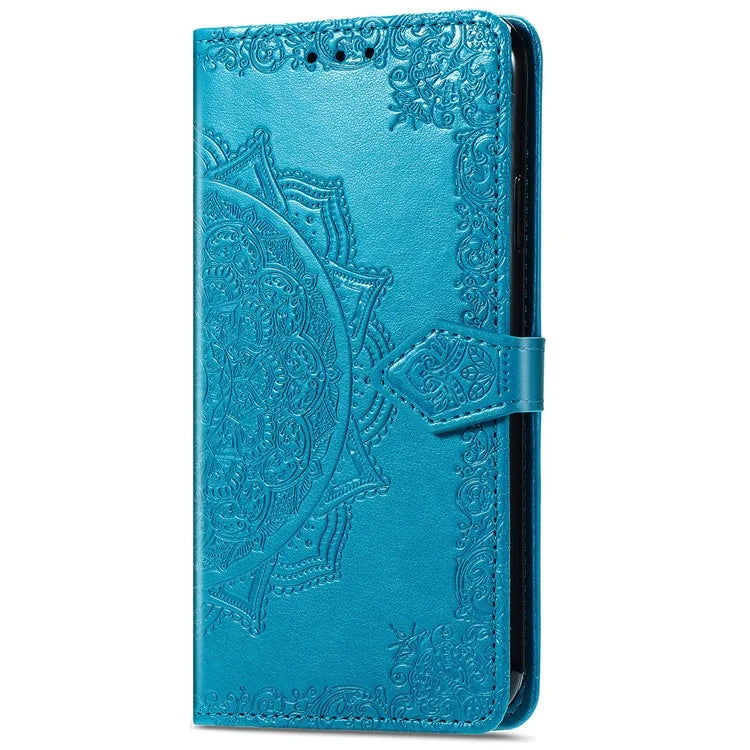 For Samsung Galaxy A06 Case Mandala Embossed Design Leather Wallet Phone Cover