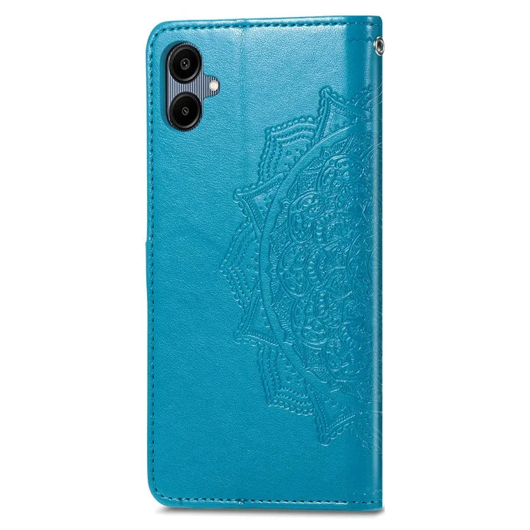 For Samsung Galaxy A06 Case Mandala Embossed Design Leather Wallet Phone Cover