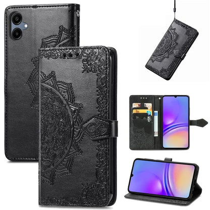 For Samsung Galaxy A06 Case Mandala Embossed Design Leather Wallet Phone Cover