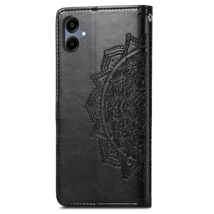 For Samsung Galaxy A06 Case Mandala Embossed Design Leather Wallet Phone Cover