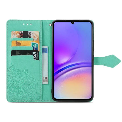 For Samsung Galaxy A06 Case Mandala Embossed Design Leather Wallet Phone Cover