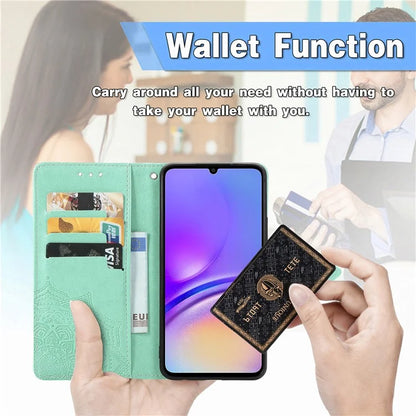 For Samsung Galaxy A06 Case Mandala Embossed Design Leather Wallet Phone Cover