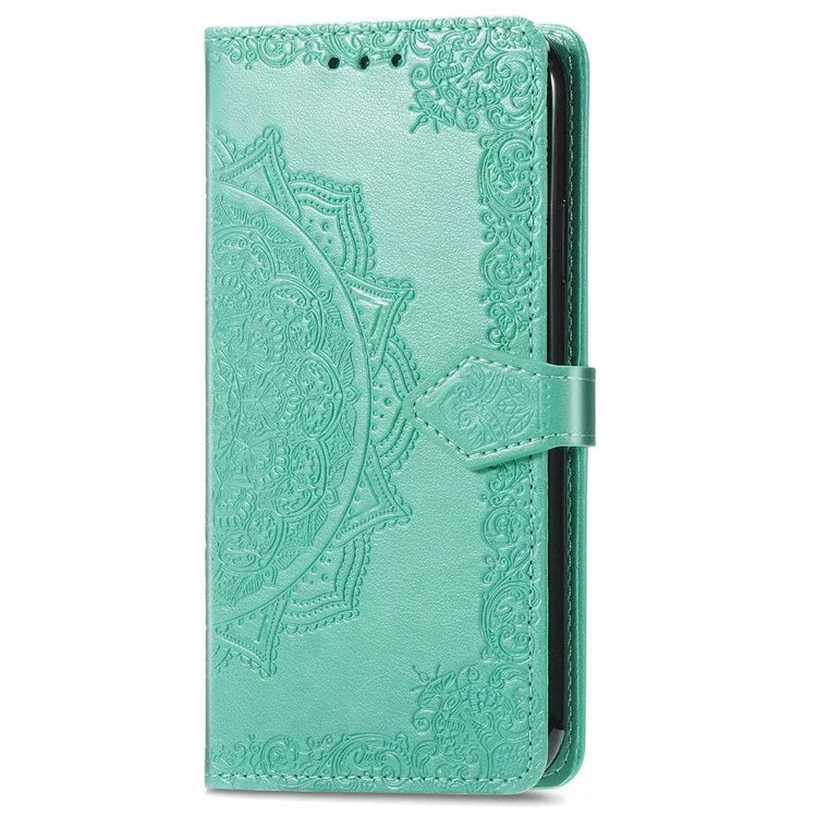 For Samsung Galaxy A06 Case Mandala Embossed Design Leather Wallet Phone Cover