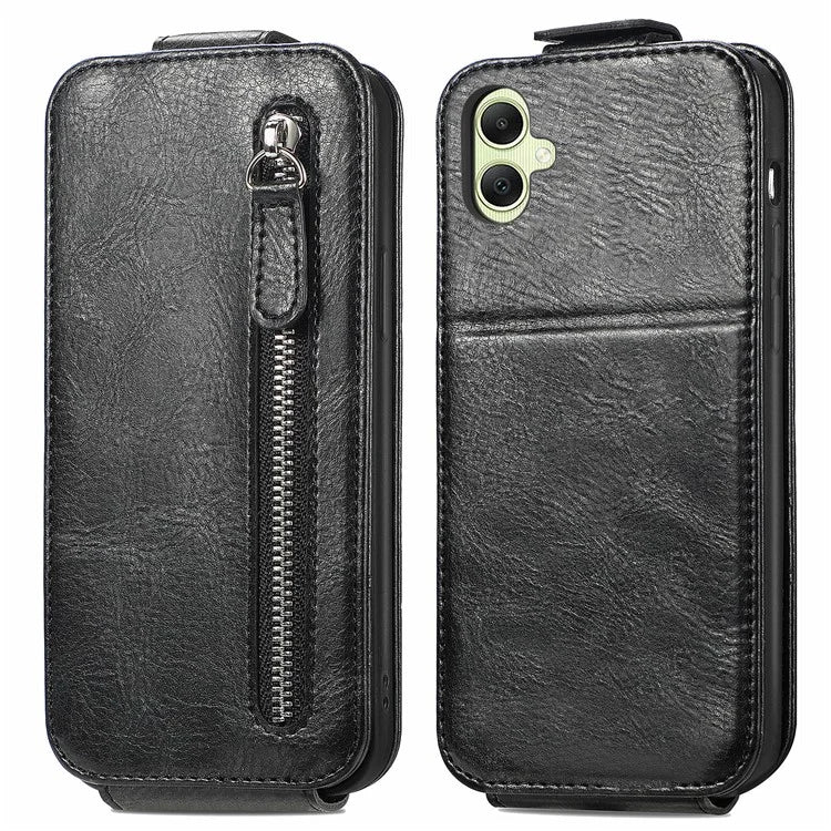 For Samsung Galaxy A06 Case Zipper Wallet Phone Leather Cover Vertical Flip Closing