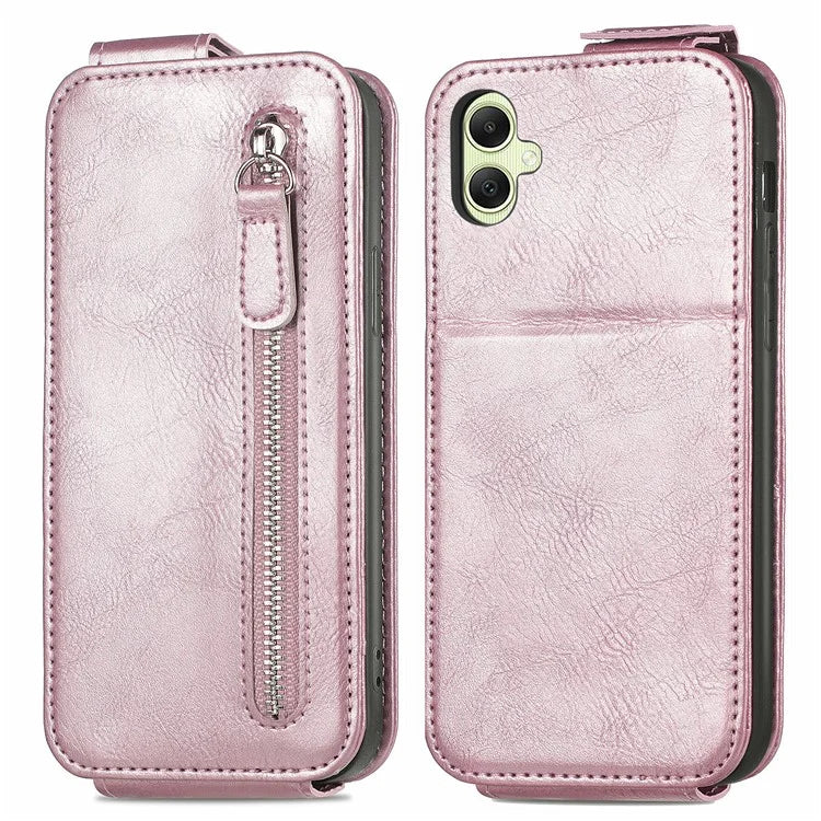 For Samsung Galaxy A06 Case Zipper Wallet Phone Leather Cover Vertical Flip Closing