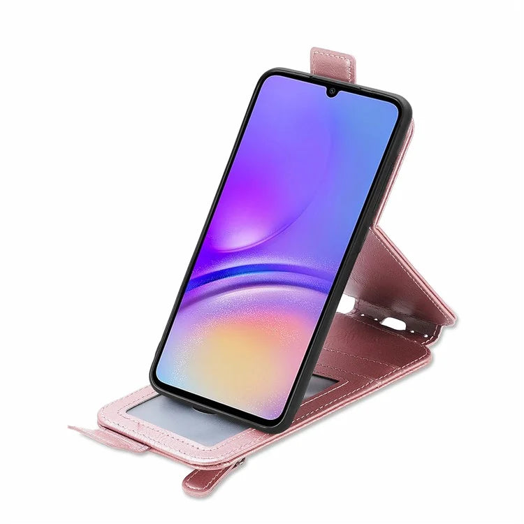 For Samsung Galaxy A06 Case Zipper Wallet Phone Leather Cover Vertical Flip Closing