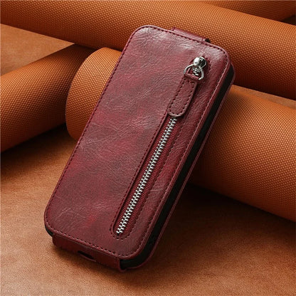 For Samsung Galaxy A06 Case Zipper Wallet Phone Leather Cover Vertical Flip Closing