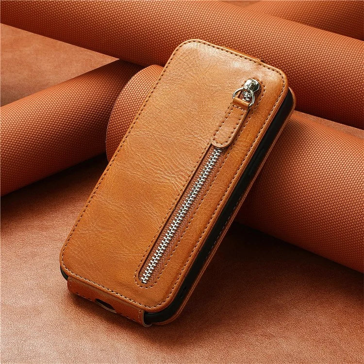 For Samsung Galaxy A06 Case Zipper Wallet Phone Leather Cover Vertical Flip Closing
