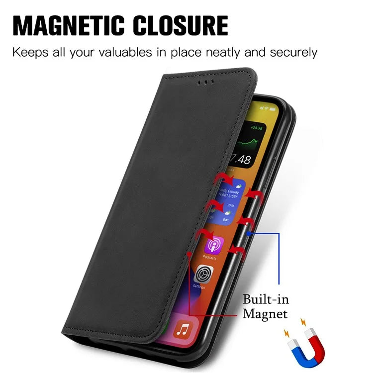 For Samsung Galaxy A06 Case Skin Touch Feeling Leather Wallet Phone Cover Magnetic Absorption