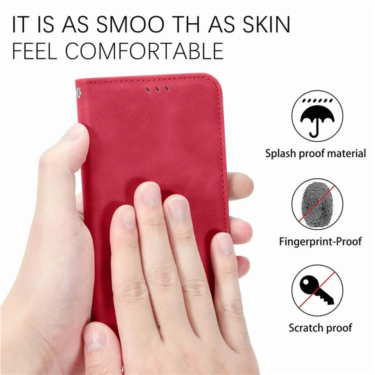 For Samsung Galaxy A06 Case Skin Touch Feeling Leather Wallet Phone Cover Magnetic Absorption