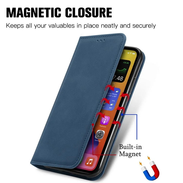 For Samsung Galaxy A06 Case Skin Touch Feeling Leather Wallet Phone Cover Magnetic Absorption