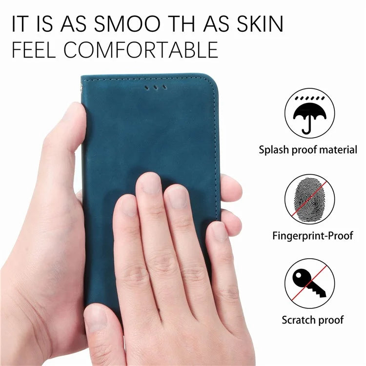 For Samsung Galaxy A06 Case Skin Touch Feeling Leather Wallet Phone Cover Magnetic Absorption