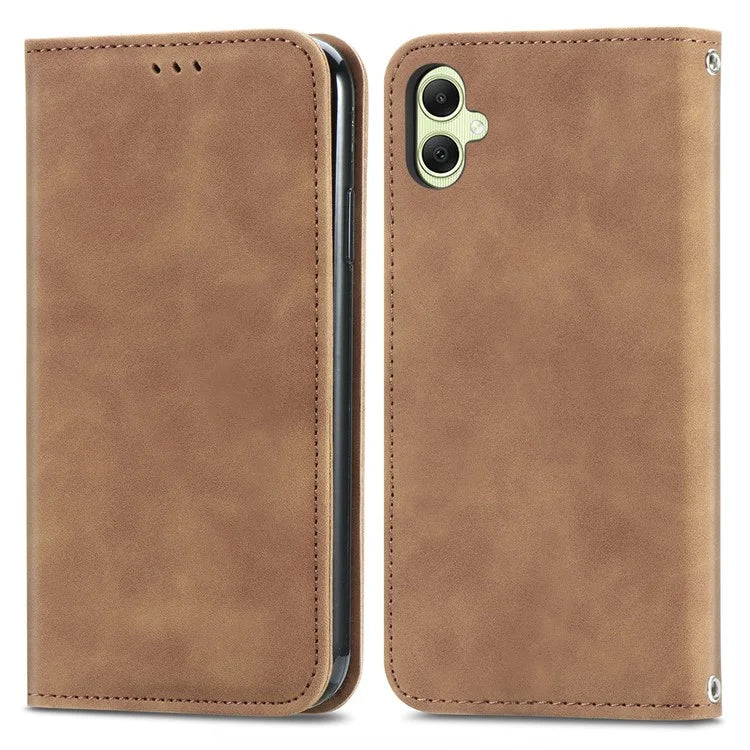 For Samsung Galaxy A06 Case Skin Touch Feeling Leather Wallet Phone Cover Magnetic Absorption