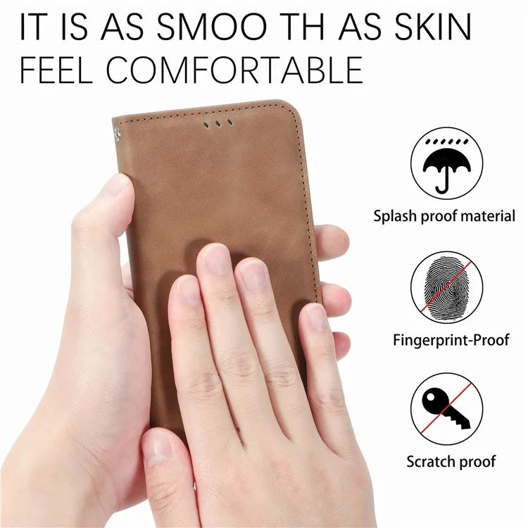 For Samsung Galaxy A06 Case Skin Touch Feeling Leather Wallet Phone Cover Magnetic Absorption