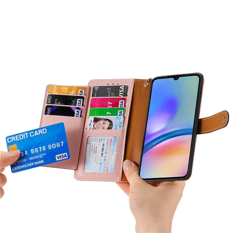 For Samsung Galaxy A06 Case RFID Blocking Zipper Pocket Leather Wallet Phone Cover