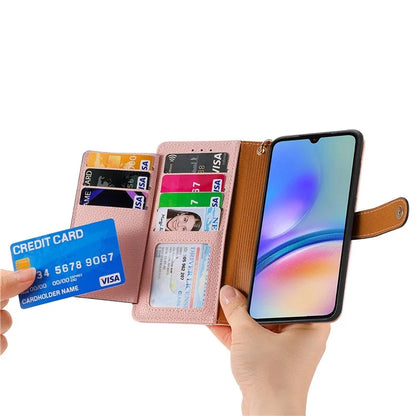 For Samsung Galaxy A06 Case RFID Blocking Zipper Pocket Leather Wallet Phone Cover