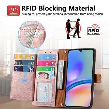 For Samsung Galaxy A06 Case RFID Blocking Zipper Pocket Leather Wallet Phone Cover