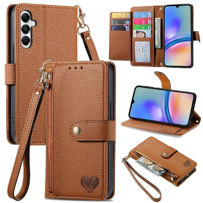 For Samsung Galaxy A06 Case RFID Blocking Zipper Pocket Leather Wallet Phone Cover