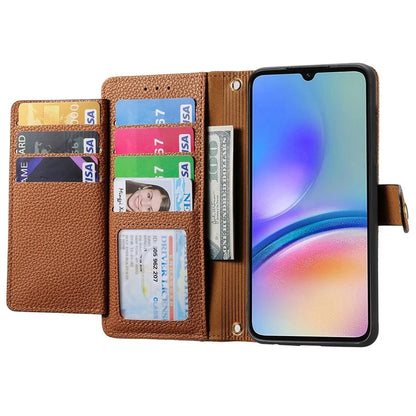 For Samsung Galaxy A06 Case RFID Blocking Zipper Pocket Leather Wallet Phone Cover