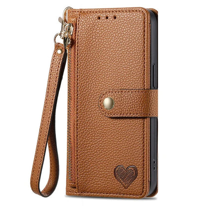For Samsung Galaxy A06 Case RFID Blocking Zipper Pocket Leather Wallet Phone Cover