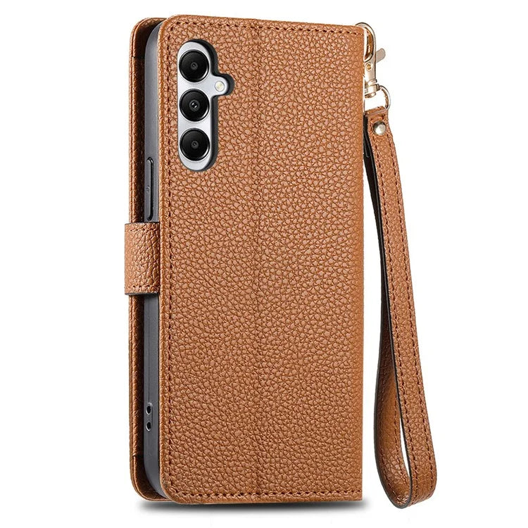 For Samsung Galaxy A06 Case RFID Blocking Zipper Pocket Leather Wallet Phone Cover