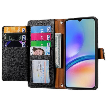 For Samsung Galaxy A06 Case RFID Blocking Zipper Pocket Leather Wallet Phone Cover