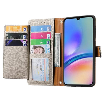 For Samsung Galaxy A06 Case RFID Blocking Zipper Pocket Leather Wallet Phone Cover