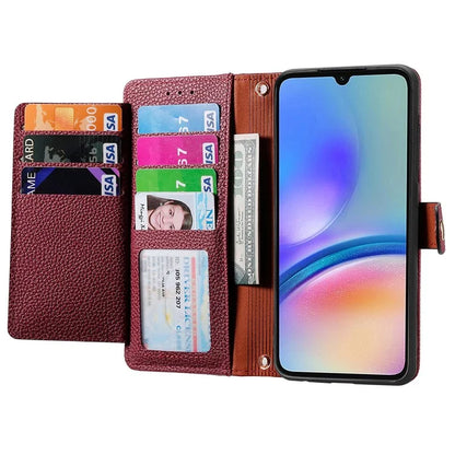 For Samsung Galaxy A06 Case RFID Blocking Zipper Pocket Leather Wallet Phone Cover