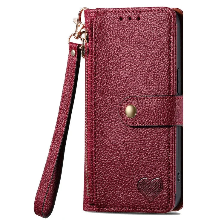For Samsung Galaxy A06 Case RFID Blocking Zipper Pocket Leather Wallet Phone Cover
