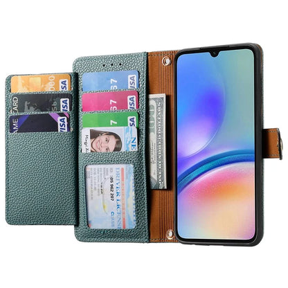 For Samsung Galaxy A06 Case RFID Blocking Zipper Pocket Leather Wallet Phone Cover