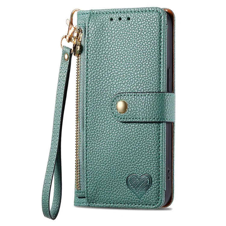 For Samsung Galaxy A06 Case RFID Blocking Zipper Pocket Leather Wallet Phone Cover