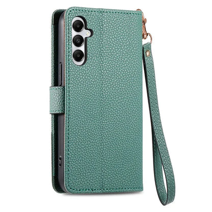 For Samsung Galaxy A06 Case RFID Blocking Zipper Pocket Leather Wallet Phone Cover