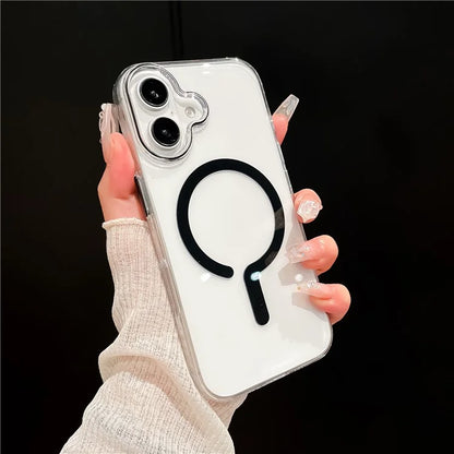 For iPhone 16 Plus Case Compatible with MagSafe Protective TPU+PC Phone Cover