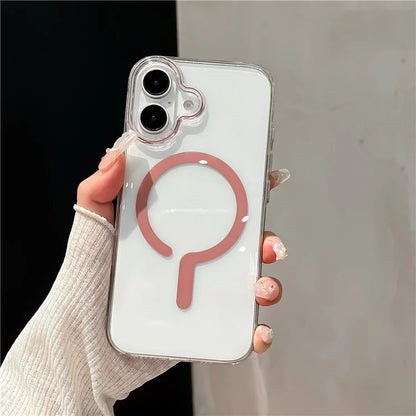 For iPhone 16 Case Compatible with MagSafe Protective TPU+PC Phone Cover