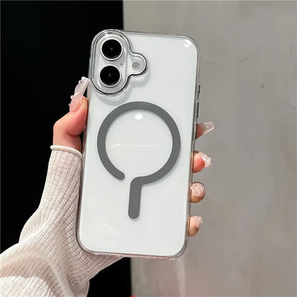 For iPhone 16 Case Compatible with MagSafe Protective TPU+PC Phone Cover