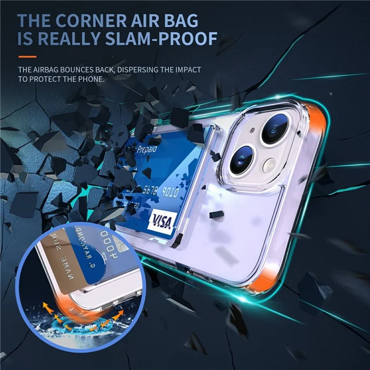 For iPhone 15 Case Protective TPU Phone Cover with Card Holder