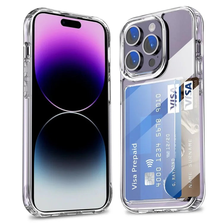 For iPhone 15 Pro Case Protective TPU Phone Cover with Card Holder
