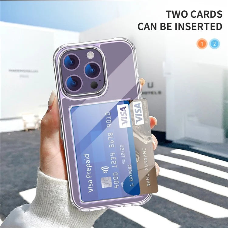 For iPhone 15 Pro Case Protective TPU Phone Cover with Card Holder