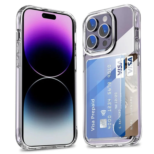For iPhone 15 Pro Max Case Protective TPU Phone Cover with Card Holder