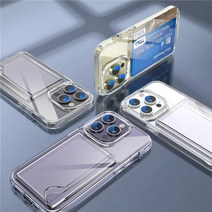 For iPhone 15 Pro Max Case Protective TPU Phone Cover with Card Holder