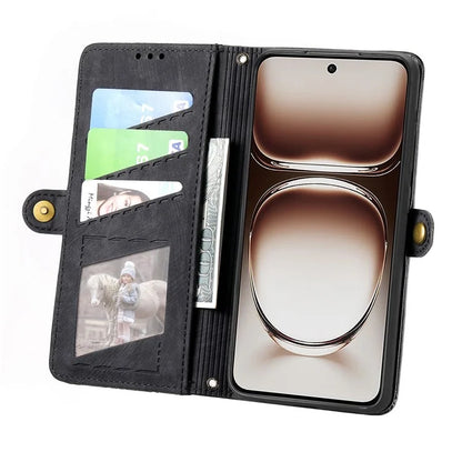 For OnePlus Nord 4 Case Zipper Wallet Geometry Lines Leather Phone Cover